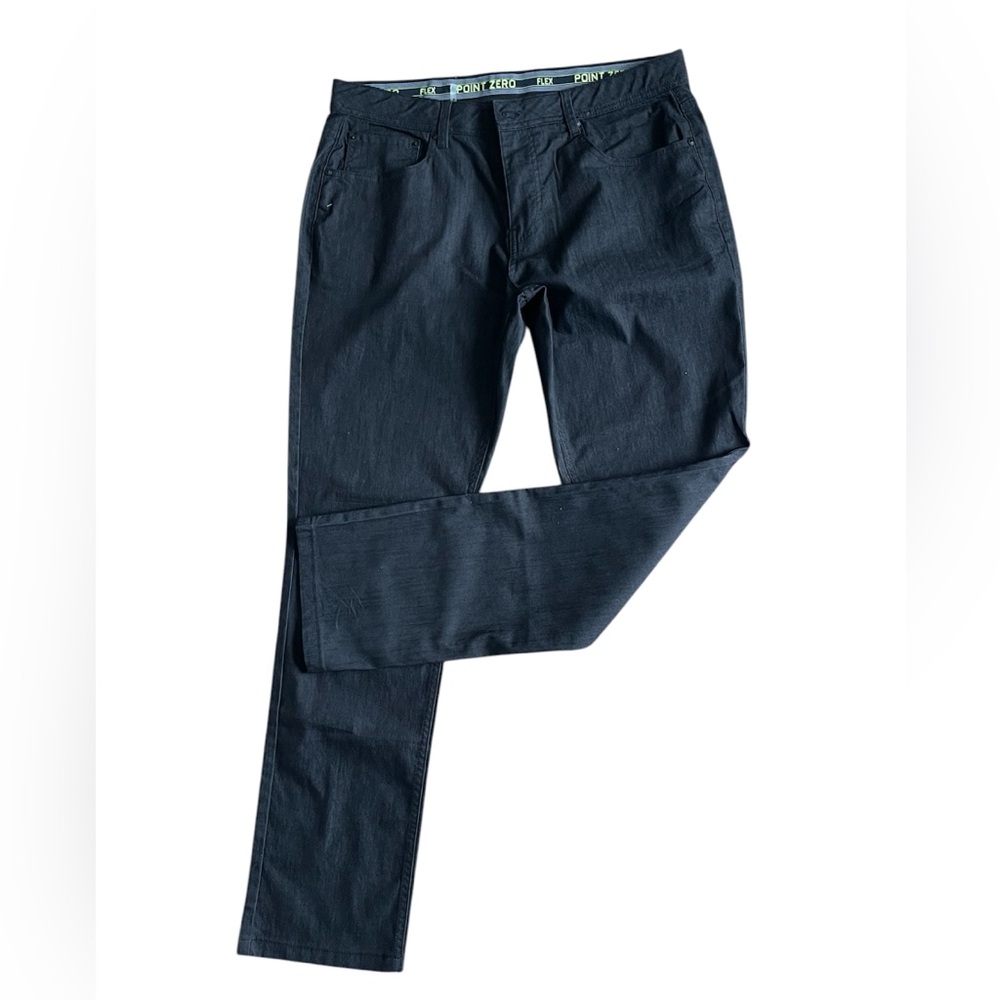 Point Zero Mens Size 36W x 32L Flex  Charcoal Grey Straight Leg Pants